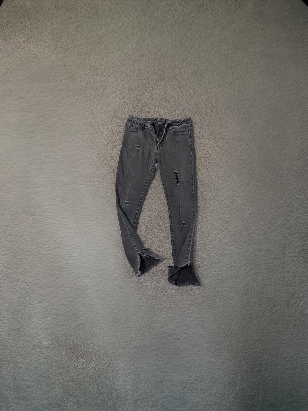 Mens FIRE & RAIN Black Gray Ripped Skinny Jeans 34x30 Distressed